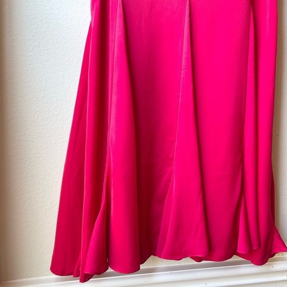 Rhode Cleo Satin Slip Dress in Lipstick Red Sz L - Picture 6 of 14